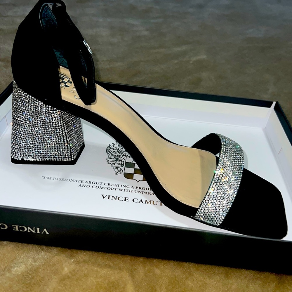Vince Camuto rhinestone open toe shoe size 11 high heel sandal